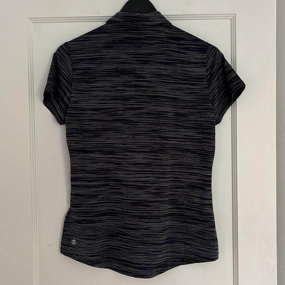 Adidas Golf Polo Short sleeve Space-dyed black & white grey shirt top Size Small - Picture 4 of 12